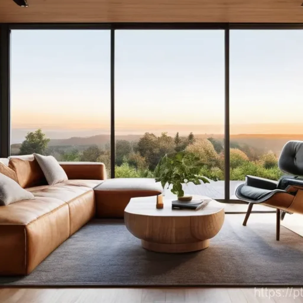 감각확장 기술과 공간 디자인의 융합 - **Prompt 1: A Smart Home Adapting to Well-being**
"A cozy, modern living room at dusk, bathed in...