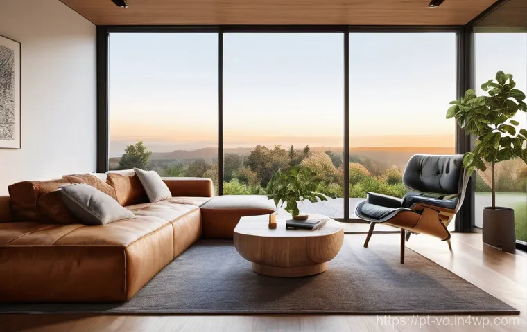 감각확장 기술과 공간 디자인의 융합 - **Prompt 1: A Smart Home Adapting to Well-being**
"A cozy, modern living room at dusk, bathed in...
