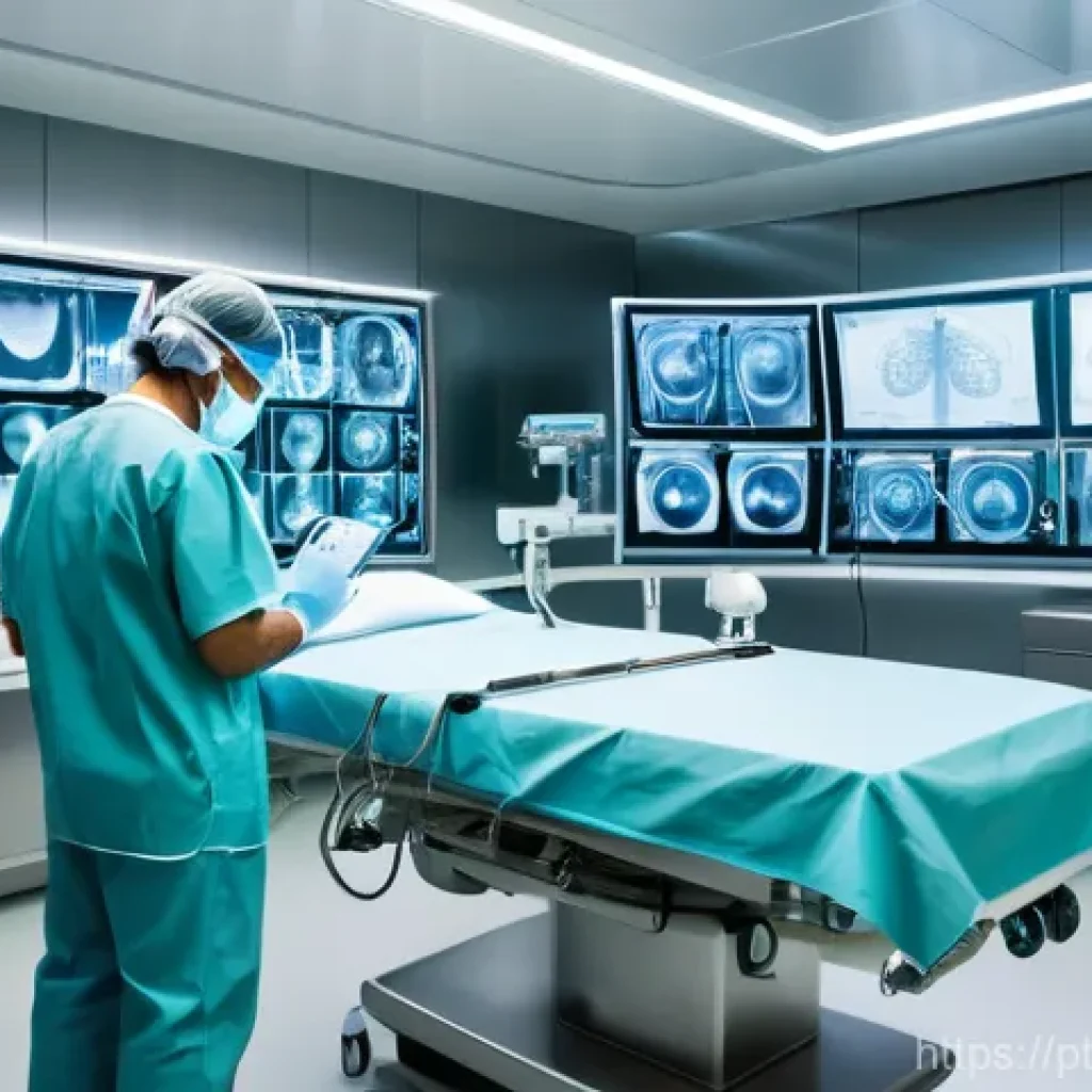 감각확장 기술의 산업별 적용 현황 - **Prompt:** A futuristic operating room in a modern hospital, possibly located in Lisbon, Portugal. ...