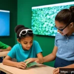 Home 23 감각확장 기술로 변화하는 사용자 경험 - A futuristic classroom scene in Brazil with diverse students using advanced multisensory educational...